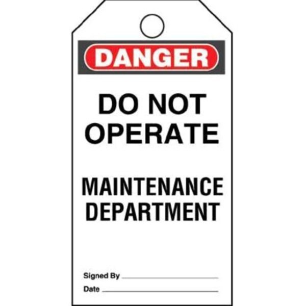 Tag, Dngr Do Not Oper., Rd/bl/wh, PK5