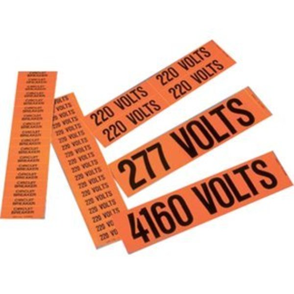 Voltage Marker, Vinyl, 120/208 Volts, PK5