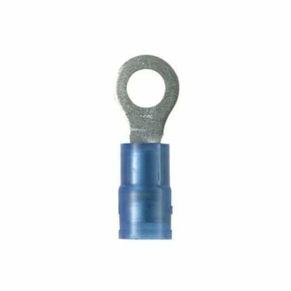 16-14 AWG Nylon Ring Terminal #8 Stud PK1000, Insulation Color: Blue