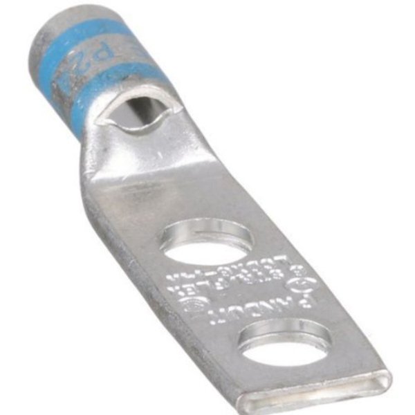 Lug, Cu, 2 Hole, #6 Awg, 1/4 Stud, .63