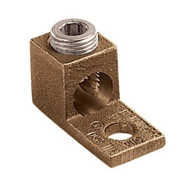 Mech Lug, Cu, #6 Sol-250 Kcmil, 3/8 Stud