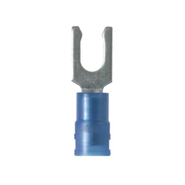 18-14 AWG Nylon Locking Fork Terminal #10 Stud PK100, Max. Voltage: 600V