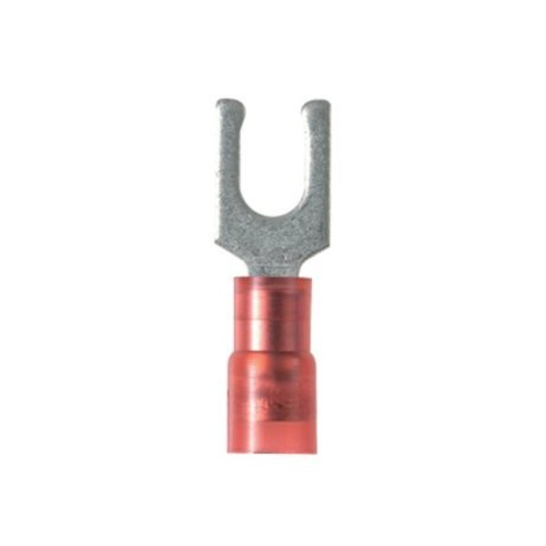 22-18 AWG Nylon Locking Fork Terminal #8 Stud PK1000, Max. Voltage: 600V