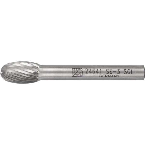 Carbide Bur - Oval Shape, SGL Cut - 3/8