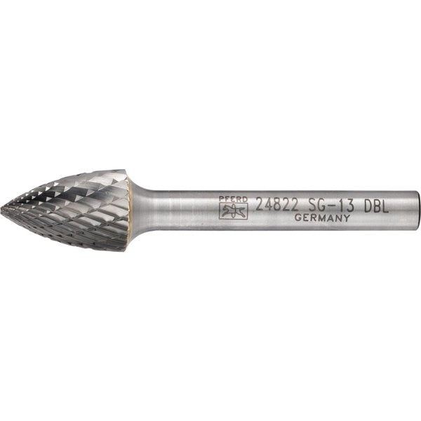 Carbide Bur - Tree Shape (Pointed), DBL Cut - 1/2