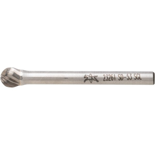 Carbide Bur - Ball Shape, SGL Cut - 3/16
