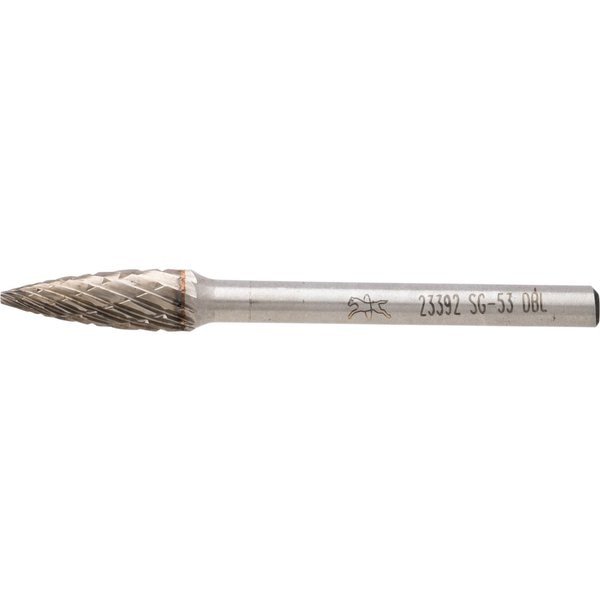 Carbide Bur - Tree Shape (Pointed), DBL Cut - 3/16