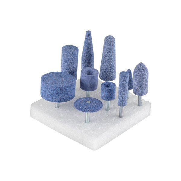 10 Piece Mounted Point Set - Ceramic Grain, 1/8