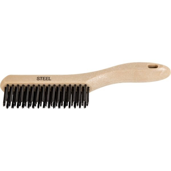 Shoe Handle Scratch Brush - 4x16 Rows, CS Wire, Plastic Block