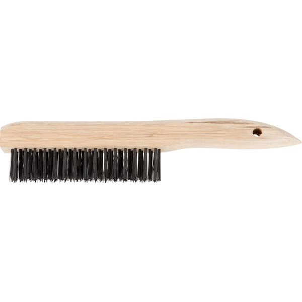 Shoe Handle Scratch Brush - Economy - 4x16 Rows, Carbon Steel Wire