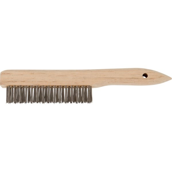 Shoe Handle Scratch Brush - Economy - 4x16 Rows, Stainless Wire