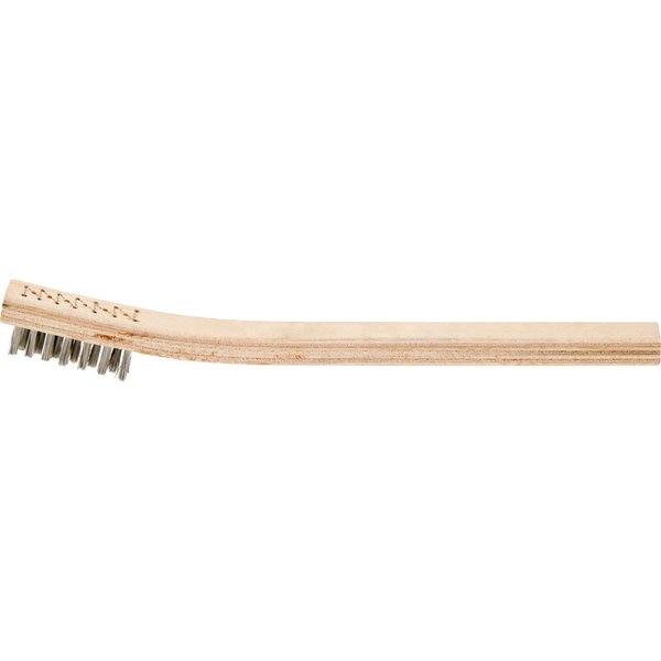 3x7 Welders Toothbrush - Laced Back - Stainless Wire, Wooden Block