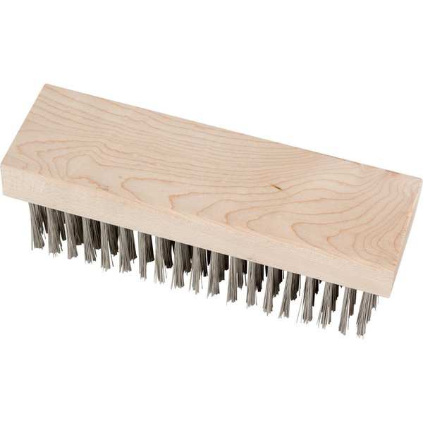 Straight Back Block Brush - 6 x 19 Rows, SS Wire