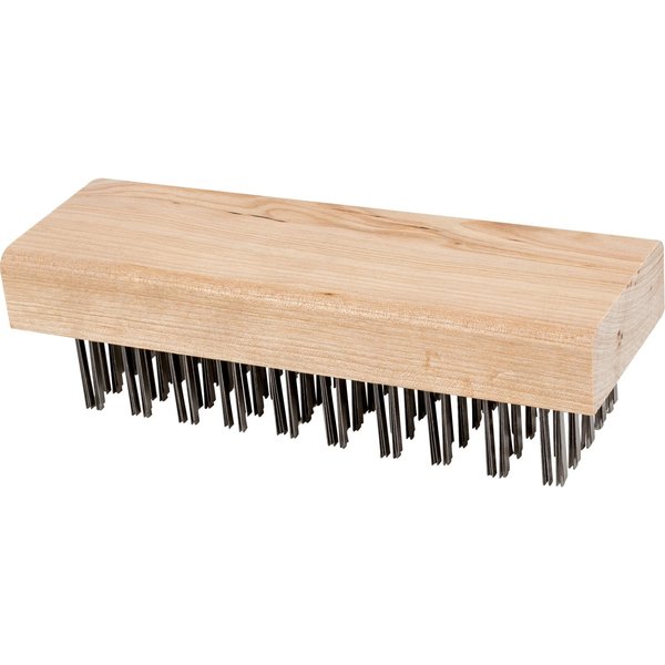 Flat Wire Block Brush, Straight Back - 5 x 10 Rows, CS Wire, 1-1/4
