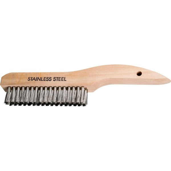 Shoe Handle Scratch Brush - 4 x 18 Rows, .006 Stainless