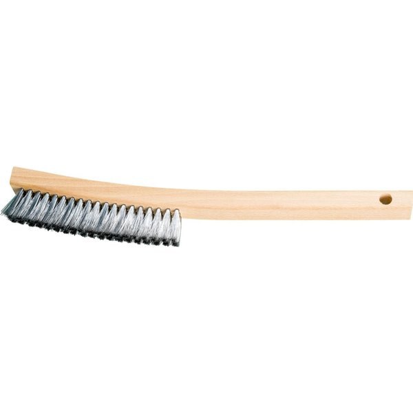 Curved Handle Platers Brush - 3 Rows, .005 CS Wire