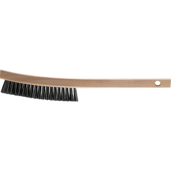 Curved Handle Platers Brush - 4 Rows, .005 CS Wire