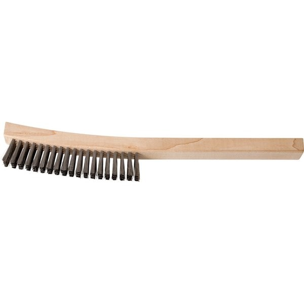 Curved Handle Platers Brush - 4 Rows, .005 SS Wire