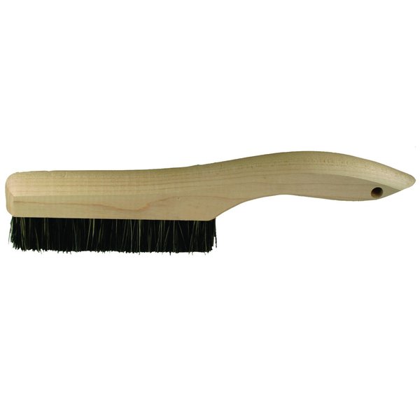 Shoe Handle Platers Brush - 4 Rows, Black Nylon Fill