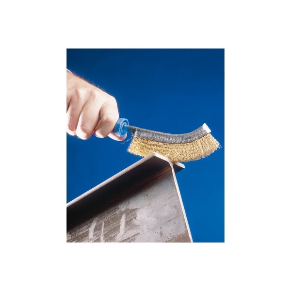 Metal PSF Scratch Brush - .012 Brass Wire, Plastic Handle