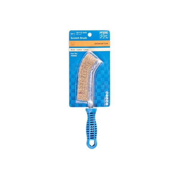 Metal PSF Scratch Brush - .012 Brass Wire, Plastic Handle