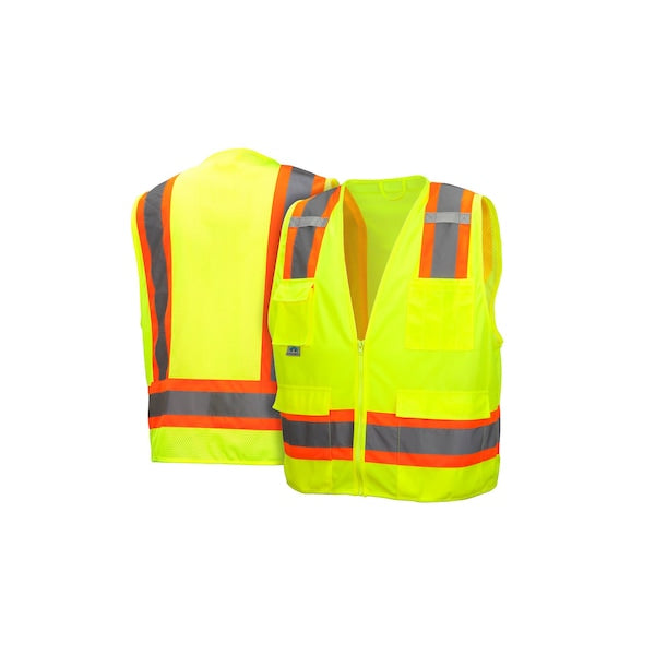 Safety Vest, Hi-Vis, Lime, 4XL