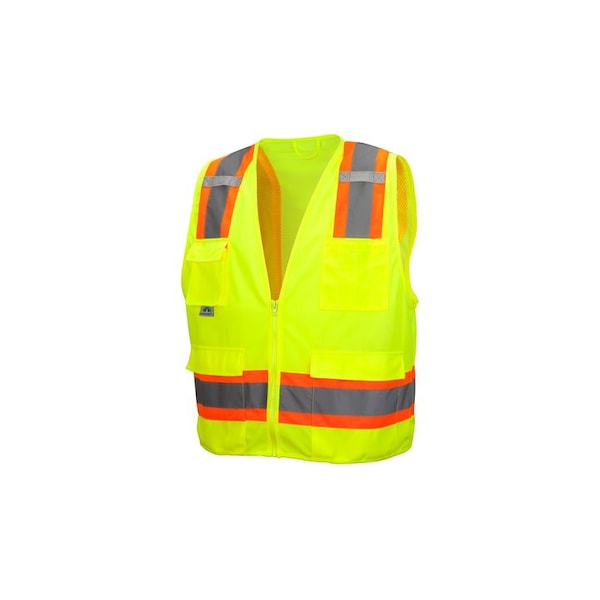 Safety Vest, Hi-Vis, Lime, 4XL