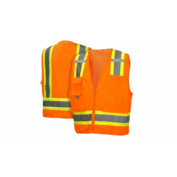 Safety Vest, Hi-Vis, Orange, 2XL