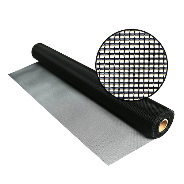 Heavy-Duty Aluminum Screen, Black, 48x 46'. For windows, doors and porches.