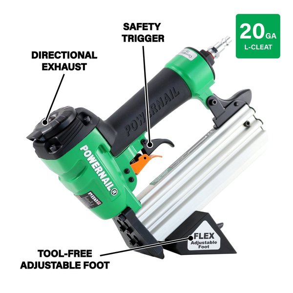 2000F Pneumatic 20-Gauge L-Cleat Nailer for Engineered and Hardwood Flooring