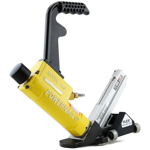 445FSPRLSW Pneumatic 15.5-Gauge Flooring Stapler w/ Adjustable Rolling Base