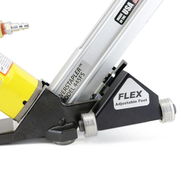 445FSPRLSW Pneumatic 15.5-Gauge Flooring Stapler w/ Adjustable Rolling Base