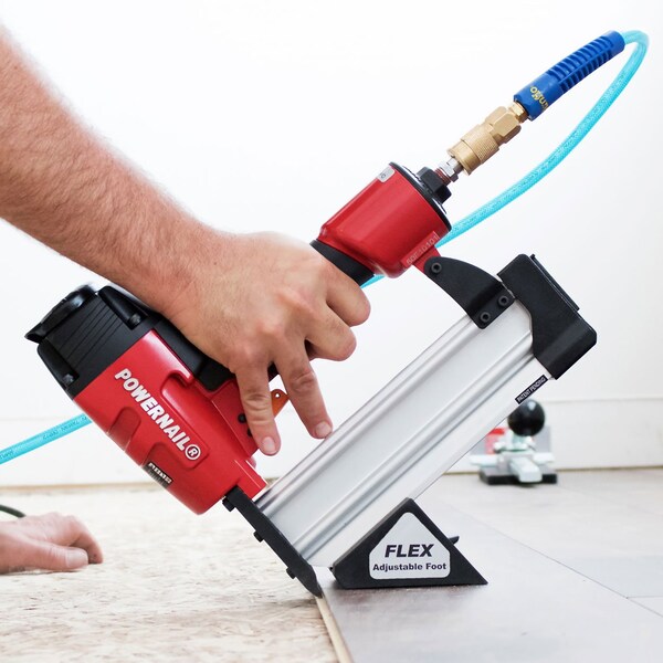 50F Pneumatic 18-Gauge L-Cleat Nailer for Engineered and Hardwood Flooring