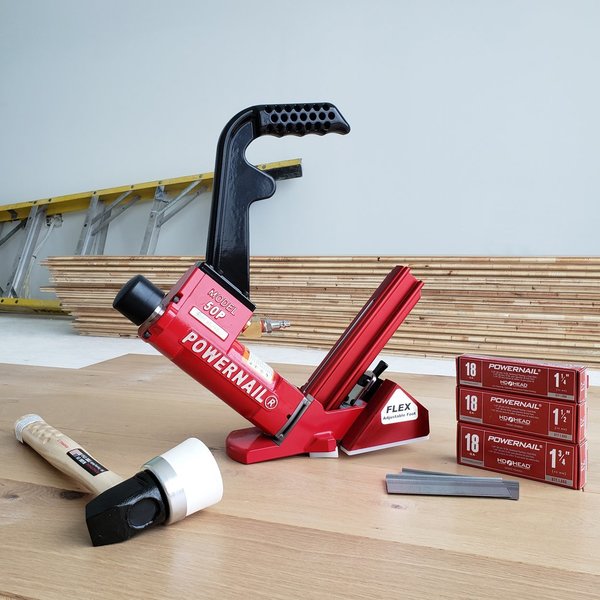 50PFLEXW Pneumatic 18-Gauge L-Cleat Flooring Nailer w/ Adjustable Base