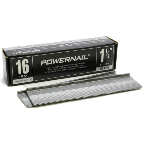 Collated Flooring Nail, 1-1/2 in L, 16 ga, L-Head Head, 1000 PK