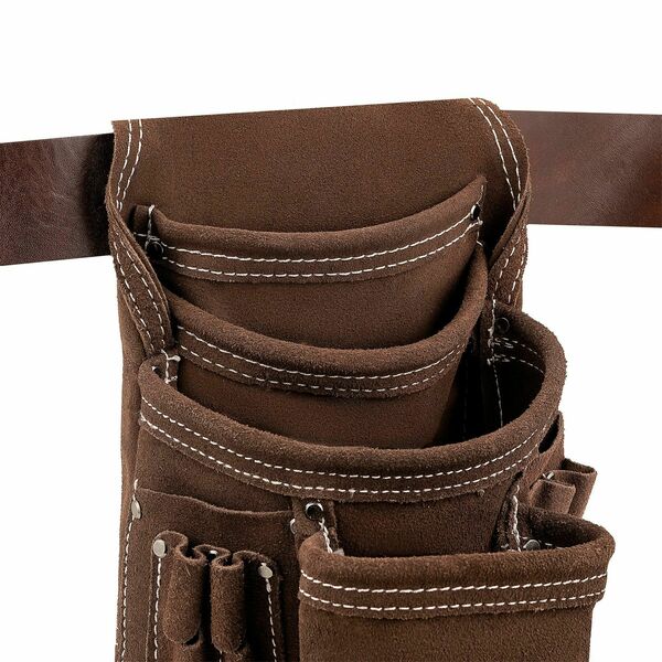 Suede Leather Pouch, 10 Pocket