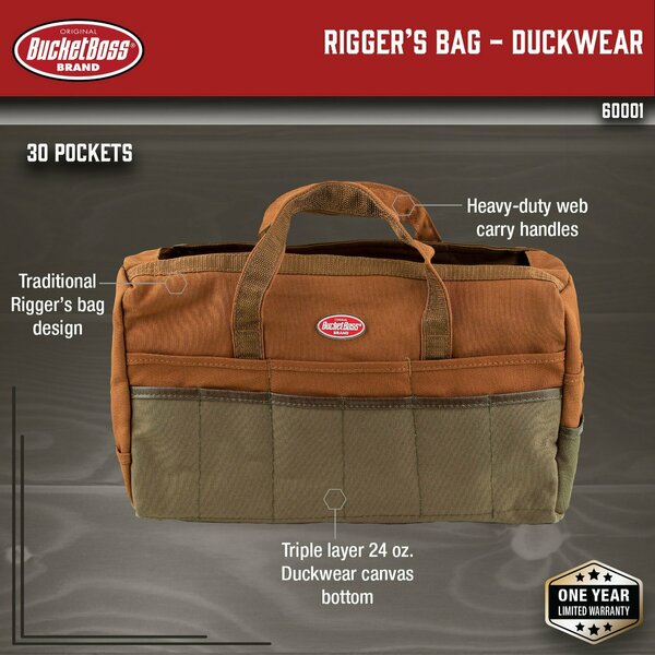 Riggers Bag, 24oz, 30 Pocket, Duckwear Canvas Bottom, 30 Pockets