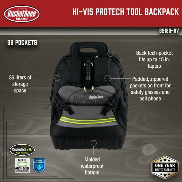 HV ProTech Tool Pack, Hvy Dty Poly Fabric, 1680 Heavy-Duty Poly Fabric