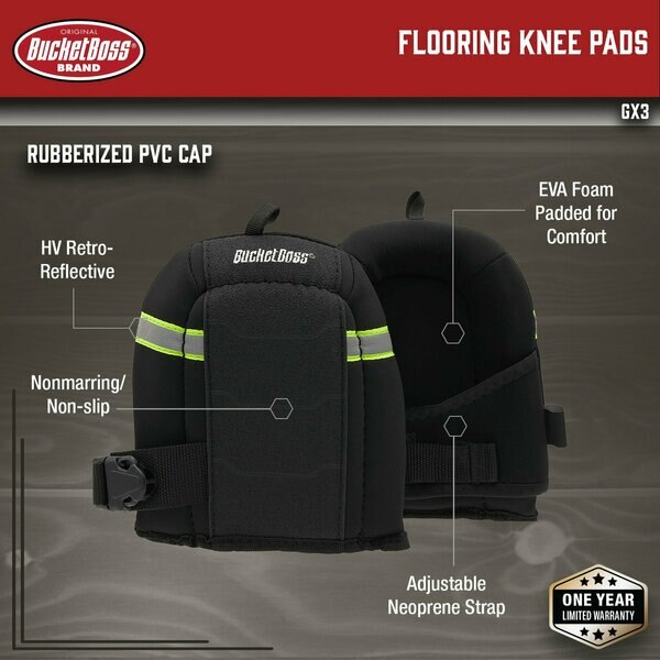 GX3 Gelfoam Flrng Kneepad, Nonmar, NonSlip