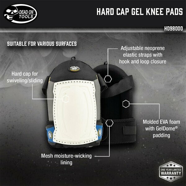 Knee Pads, Gel, Hard Cap