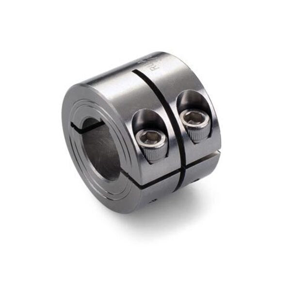 Keyed Shaft Collar, 1pc Double Wide, Bore 10mm, Stainless, OD 24mm