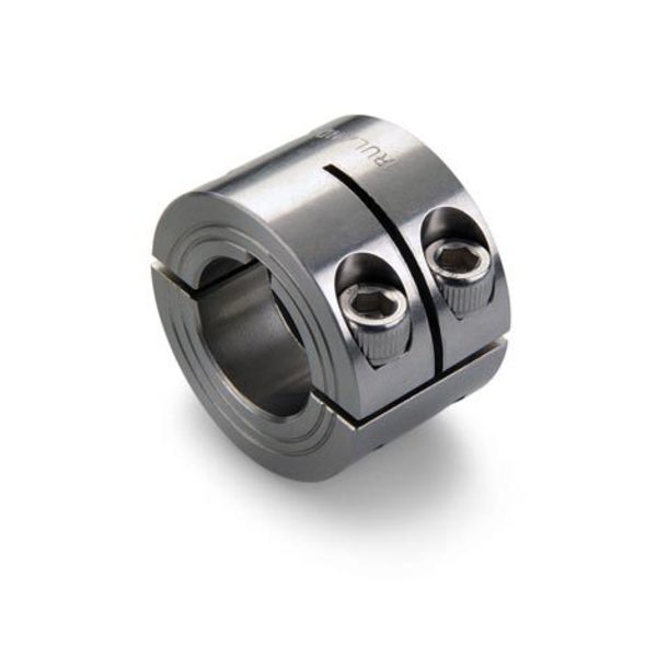 Keyed Shaft Collar, 2pc Double Wide, Bore 10mm, Stainless, OD 24mm