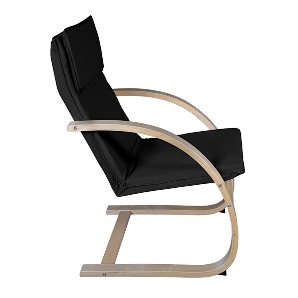 Natural Seating > Side & Guest > Bentwood Lounge Chairs, 27 W 28 L 39.5 H, Wood|Fabric Seat