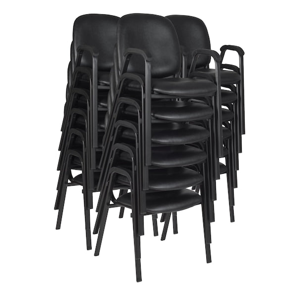 Ace Vinyl Stack Chairs, Black, PK18