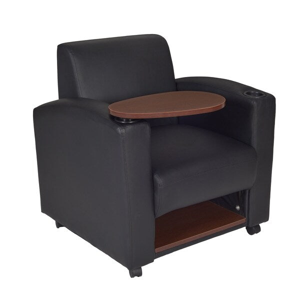 Black Seating > Soft Seating > Armchairs, 31 W 29 L 33 H, Fixed Arms, Wood|Vinyl Seat, Nova Series