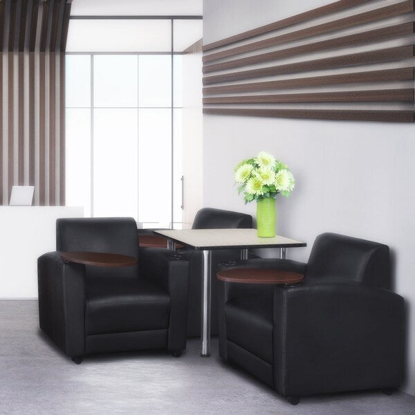 BlackArmchairs, 31W29L33H, Wood, VinylSeat