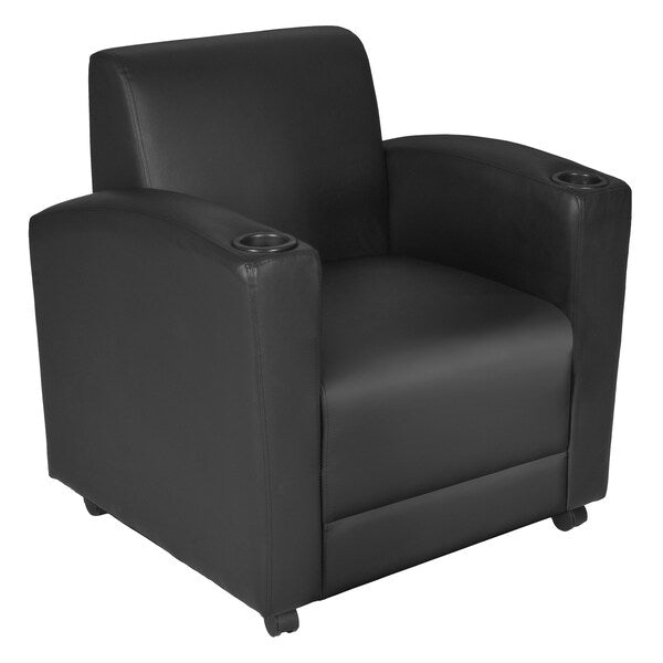 BlackArmchairs, 31W29L33H, Wood, VinylSeat