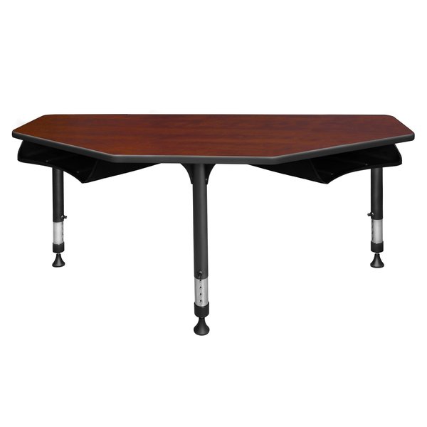 Classroom Desk, 24 D, 60 W, 23-34 H, Cherry, Wood|Metal