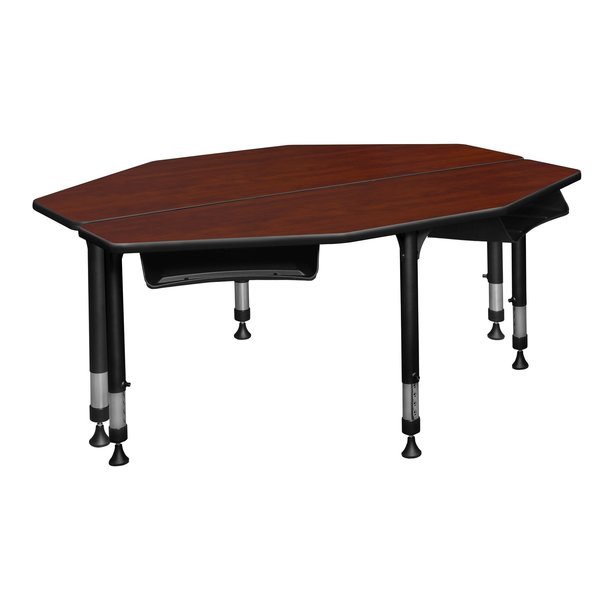 Classroom Desk, 24 D, 60 W, 23-34 H, Cherry, Wood|Metal