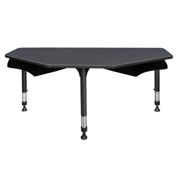 Classroom Desk, 24 D, 60 W, 23-34 H, Grey, Wood|Metal